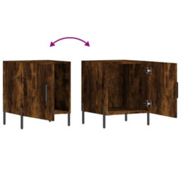 Berkfield Bedside Cabinet Smoked Oak 40X40X50 Cm Engineered Wood - thumbnail 9