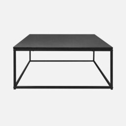 Sweeek - Industrial Black Metal Coffee Table Black 80X80X36 Cm - Industrielle - thumbnail 2