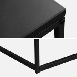 Sweeek - Industrial Black Metal Coffee Table Black 80X80X36 Cm - Industrielle - thumbnail 3