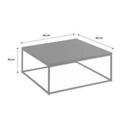 Sweeek - Industrial Black Metal Coffee Table Black 80X80X36 Cm - Industrielle - thumbnail 4
