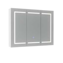 Nes Home 900mm Led 3 Doors White Bathroom Mirror Cabinet Battery Powered - thumbnail 7