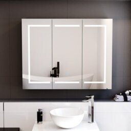 Nes Home 900mm Led 3 Doors White Bathroom Mirror Cabinet Battery Powered