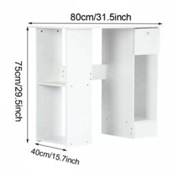 Modern H-Shaped Computer Desk With Storage Shelves & Drawer - White Home Office Pc Gaming Table - thumbnail 2