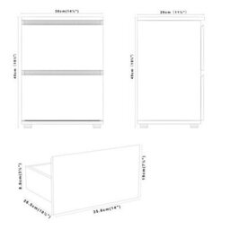Urbn-Living Urbnliving 49Cm Height White Gloss 2 Drawer Skagen High Wooden Bedside Cabinet No Handle Drawer Storage - thumbnail 5