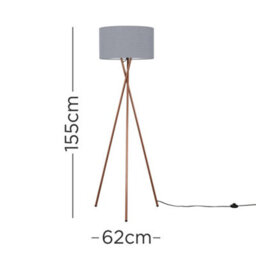 Valuelights Camden Copper Tripod Floor Lamp With Charcoal Drum Shade - thumbnail 7