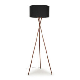 Valuelights Camden Copper Tripod Floor Lamp With Charcoal Drum Shade - thumbnail 3