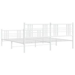 Berkfield Metal Bed Frame Without Mattress With Footboard White 200X200Cm - thumbnail 6
