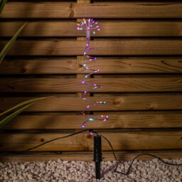 Samuel Alexander 30Cm Set Of 4 Light Up Silver Shaped Christmas Tree Garden Path Lights With 200 Rainbow Leds - thumbnail 6
