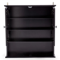 Bathroom Mirror Cabinet Wall Mounted Black 2 Door Storage Cupboard - thumbnail 6