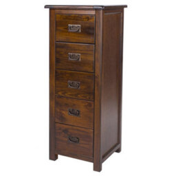 5 Drawer Tall Narrow Wooden Narrow Chest Of Drawers - thumbnail 4
