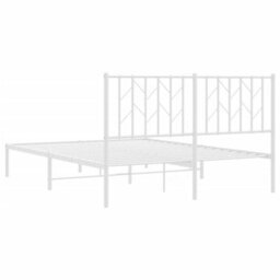 Berkfield Metal Bed Frame Without Mattress With Headboard White 140X190Cm - thumbnail 7