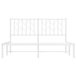 Berkfield Metal Bed Frame Without Mattress With Headboard White 140X190Cm - thumbnail 5