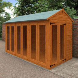 Buttercup Farm 12X6 Flex Apex Full Pane Summerhouse 12mm Flex - L353.8 X W175 X H23.32 Cm - Solid Wood/softwood/pine - Burnt Orange - thumbnail 3