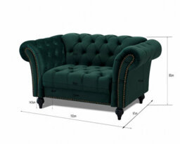 Home Detail Mayfair Velvet Fabric 1.5 Seater Sofa, Green - thumbnail 7