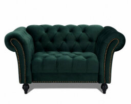 Home Detail Mayfair Velvet Fabric 1.5 Seater Sofa, Green - thumbnail 2