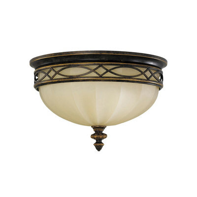 Elegant 3-Bulb Walnut Led Flush Mount Light For Low Ceilings