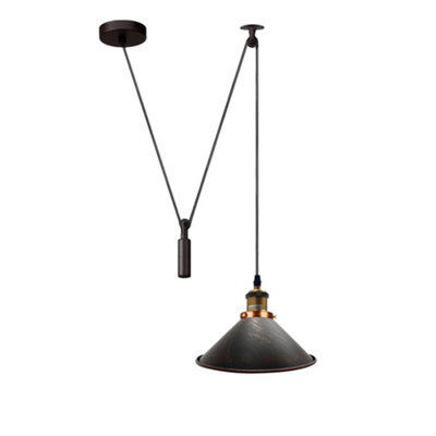 Ledsone Rustic Red Industrial Pendant Light Vintage Edison 22Cm Metal Shade Adjustable 2M Cable Ceiling Lamp For Kitchen Island - image 1
