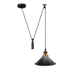 Ledsone Rustic Red Industrial Pendant Light Vintage Edison 22Cm Metal Shade Adjustable 2M Cable Ceiling Lamp For Kitchen Island
