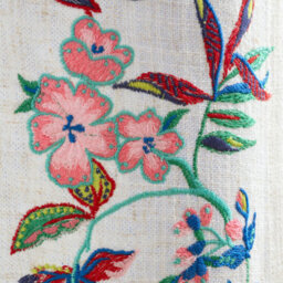 Sophie Robinson Flourish Floral Embroidered Tab Top 140X137Cm Voile Curtain Panel Bright - thumbnail 3