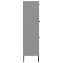 Berkfield Bookcase With Metal Legs Grey 90X35X128.5 Cm Solid Wood Oslo - thumbnail 6