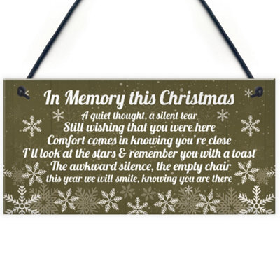 Red Ocean Memorial Christmas Plaque In Memory Of Mum Dad Nan Grandad Hanging Christmas Tree Decoration Sign Gifts - image 1