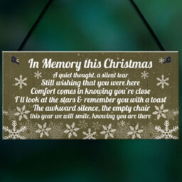 Red Ocean Memorial Christmas Plaque In Memory Of Mum Dad Nan Grandad Hanging Christmas Tree Decoration Sign Gifts - thumbnail 5