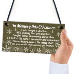 Red Ocean Memorial Christmas Plaque In Memory Of Mum Dad Nan Grandad Hanging Christmas Tree Decoration Sign Gifts - thumbnail 6