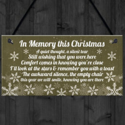 Red Ocean Memorial Christmas Plaque In Memory Of Mum Dad Nan Grandad Hanging Christmas Tree Decoration Sign Gifts - thumbnail 4