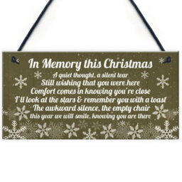 Red Ocean Memorial Christmas Plaque In Memory Of Mum Dad Nan Grandad Hanging Christmas Tree Decoration Sign Gifts - thumbnail 1