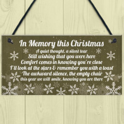 Red Ocean Memorial Christmas Plaque In Memory Of Mum Dad Nan Grandad Hanging Christmas Tree Decoration Sign Gifts - thumbnail 2