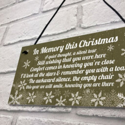 Red Ocean Memorial Christmas Plaque In Memory Of Mum Dad Nan Grandad Hanging Christmas Tree Decoration Sign Gifts - thumbnail 7