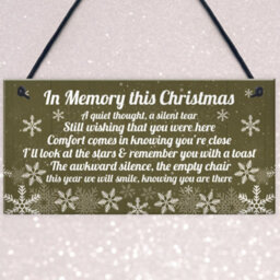 Red Ocean Memorial Christmas Plaque In Memory Of Mum Dad Nan Grandad Hanging Christmas Tree Decoration Sign Gifts - thumbnail 3