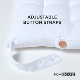 Homescapes White Seat Pads 100% Cotton Chair Cushions 40X40 Cm, Set Of 4 Plain Chair Pads For Dining, Kitchen Or Garden Outdoor - thumbnail 5