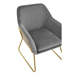 Orsina Durable And Versatile Grey Velvet Armchair, Easy Care Velvet Chairs, Indoor Dining With Velvet Dining Chair - thumbnail 6