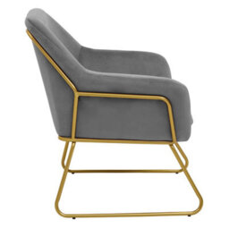 Orsina Durable And Versatile Grey Velvet Armchair, Easy Care Velvet Chairs, Indoor Dining With Velvet Dining Chair - thumbnail 3