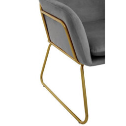 Orsina Durable And Versatile Grey Velvet Armchair, Easy Care Velvet Chairs, Indoor Dining With Velvet Dining Chair - thumbnail 7