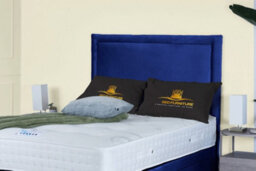 UKBEDFURNITURE Hanna Plush Blue End Opening Divan Ottoman Bed With 54 Inch Headboard - thumbnail 3