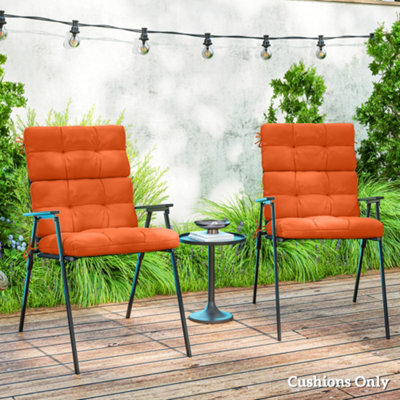 Outsunny 2Pc Outdoor Seat Cushion With Backrest, Ties, For Garden, Orange - image 1