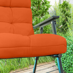 Outsunny 2Pc Outdoor Seat Cushion With Backrest, Ties, For Garden, Orange - thumbnail 9