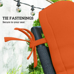 Outsunny 2Pc Outdoor Seat Cushion With Backrest, Ties, For Garden, Orange - thumbnail 5