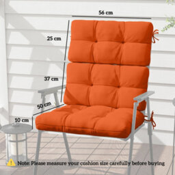 Outsunny 2Pc Outdoor Seat Cushion With Backrest, Ties, For Garden, Orange - thumbnail 3