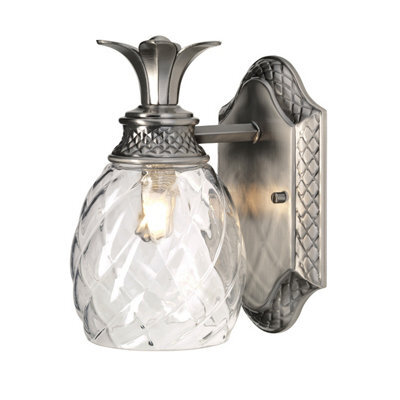 Elstead Plantation 1 Light Outdoor Dome Wall Light Polished Nickel Ip44, G9 - image 1