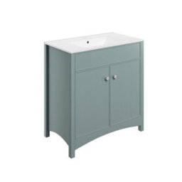 Exbury Sea Green Ash Freestanding Vanity Unit & Basin Set (W)810mm (H)835mm - thumbnail 1