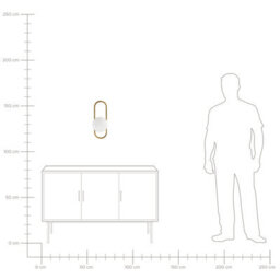 Beliani Gold Wall Lamp With Opaque Glass Shade, Geometric Oval Frame, Matt Iron Finish, Warm White Light - thumbnail 7