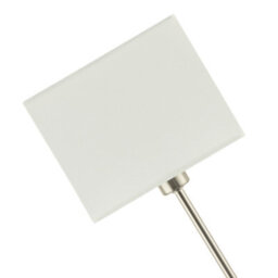 Happy Homewares Contemporary Satin Nickel Bedside Table Lamp With White Cotton Fabric Shade - thumbnail 8