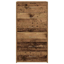 Berkfield Sideboard With 6 Drawers Old Wood 50X34X96 Cm Engineered Wood - thumbnail 4