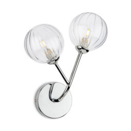 Luminosa Lighting Luminosa Groves Globe 2 Light Wall Chrome With Clear Decorative Glass 2Xg9