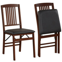 Folding Dining Chairs Set Of 2 Upholstered Kitchen Chairs With Padded Seat - thumbnail 1