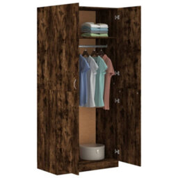 Berkfield Wardrobe Smoked Oak 90X50X200 Cm Engineered Wood - thumbnail 7