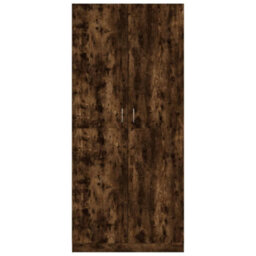 Berkfield Wardrobe Smoked Oak 90X50X200 Cm Engineered Wood - thumbnail 3